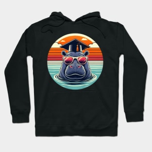 Funny Hippo Graduation With Sunglasses Hoodie